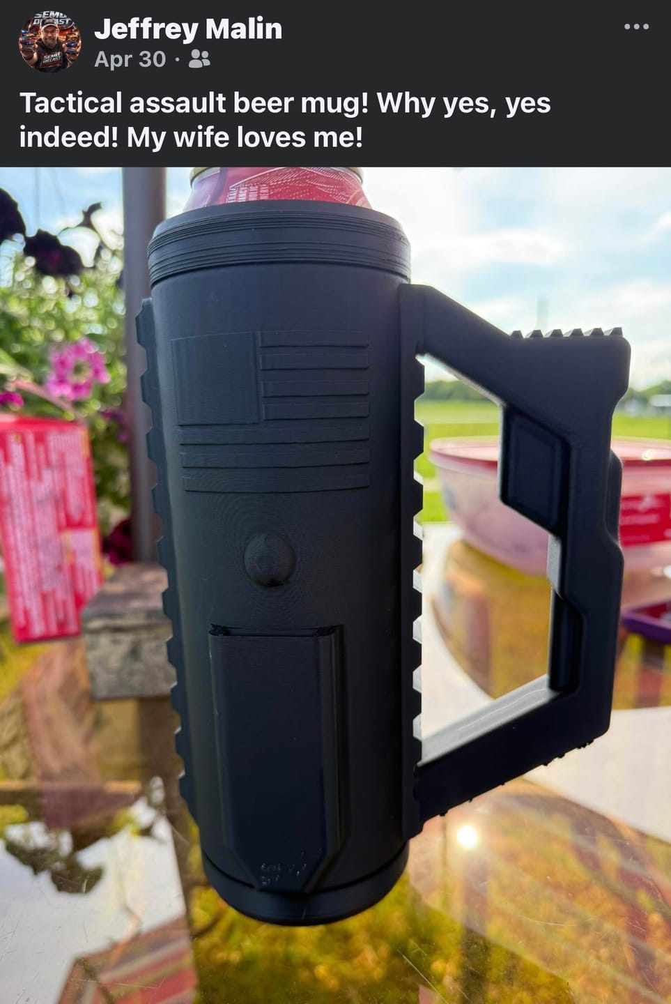 Customer photo review of Tactical Assault Can Holder