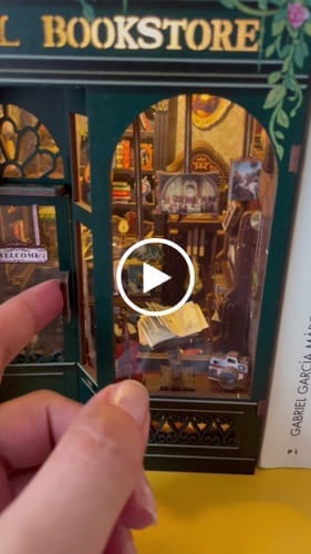 Customer photo review of DIY Book Nook kit - Owl Bookstore