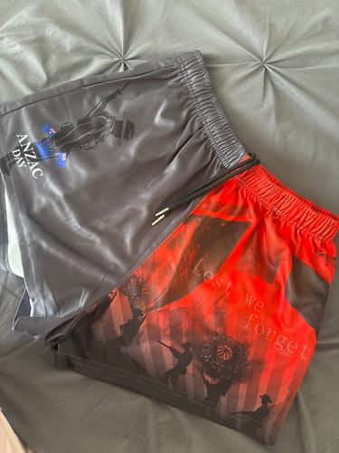 Customer photo review of 🔥NEW🔥 ANZAC Day Footy Shorts (With Pockets)