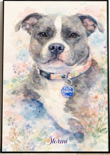 Customer photo review of Personalised Poster With Dog or Cat - Watercolour