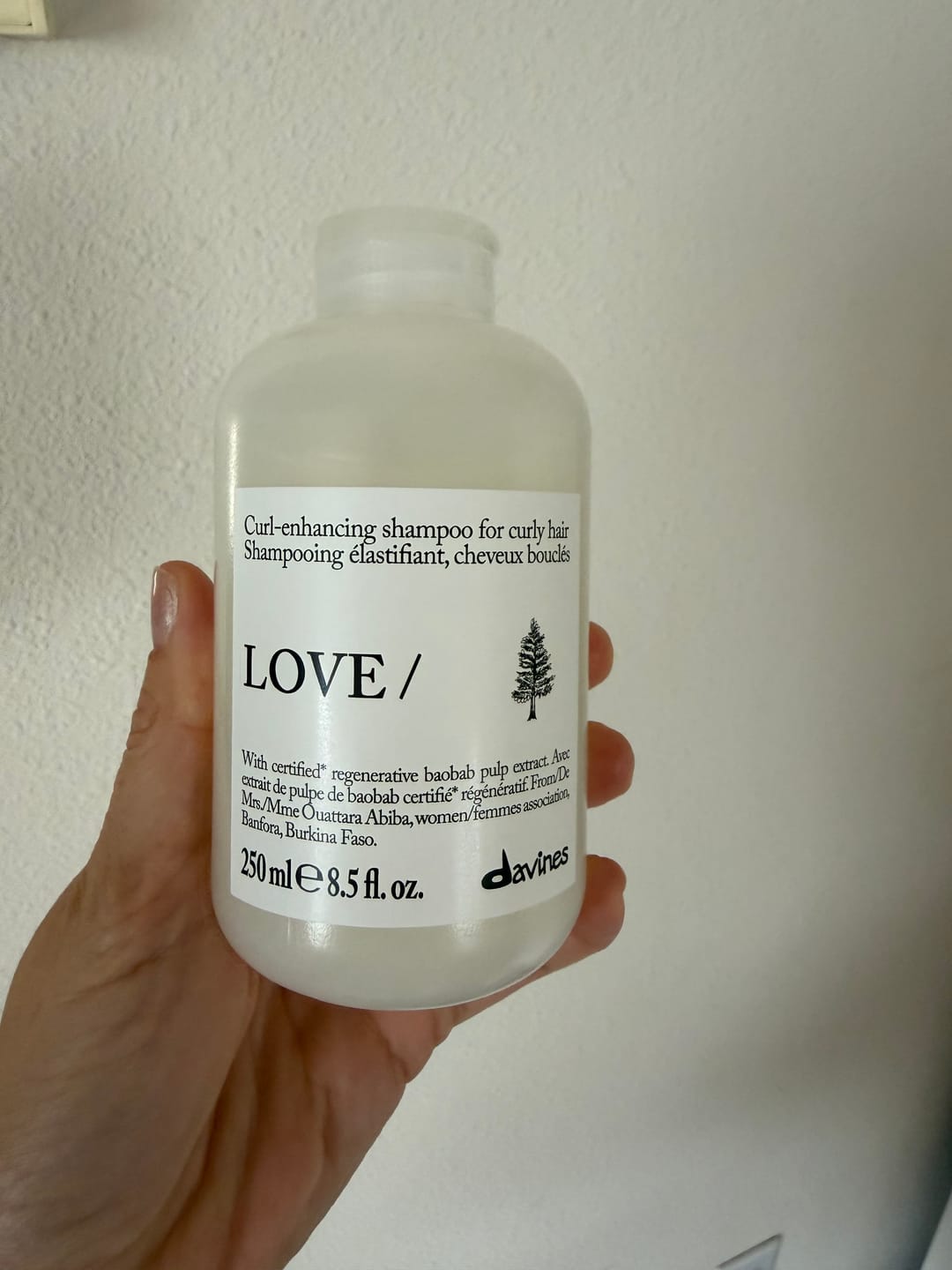Customer photo review of LOVE CURL Shampoo