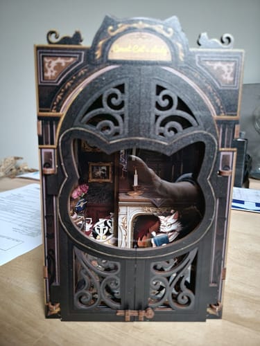 Customer photo review of DIY Book Nook kit - Count Cat's Study