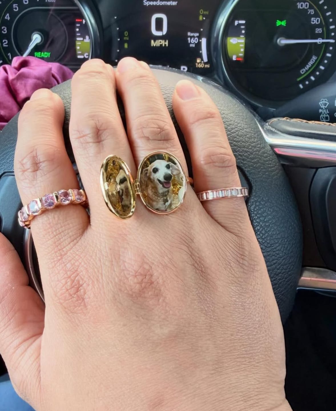 Customer photo review of Custom Photo Locket Ring