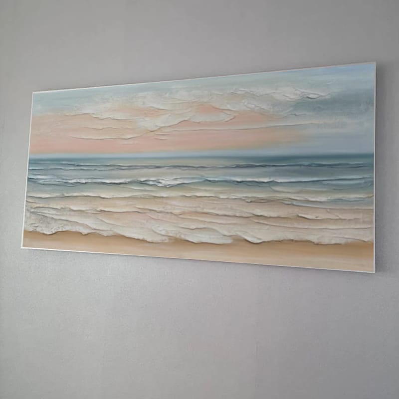 Customer photo review of Colorful Abstract Ocean and Sky Textured Canvas Art #OC008