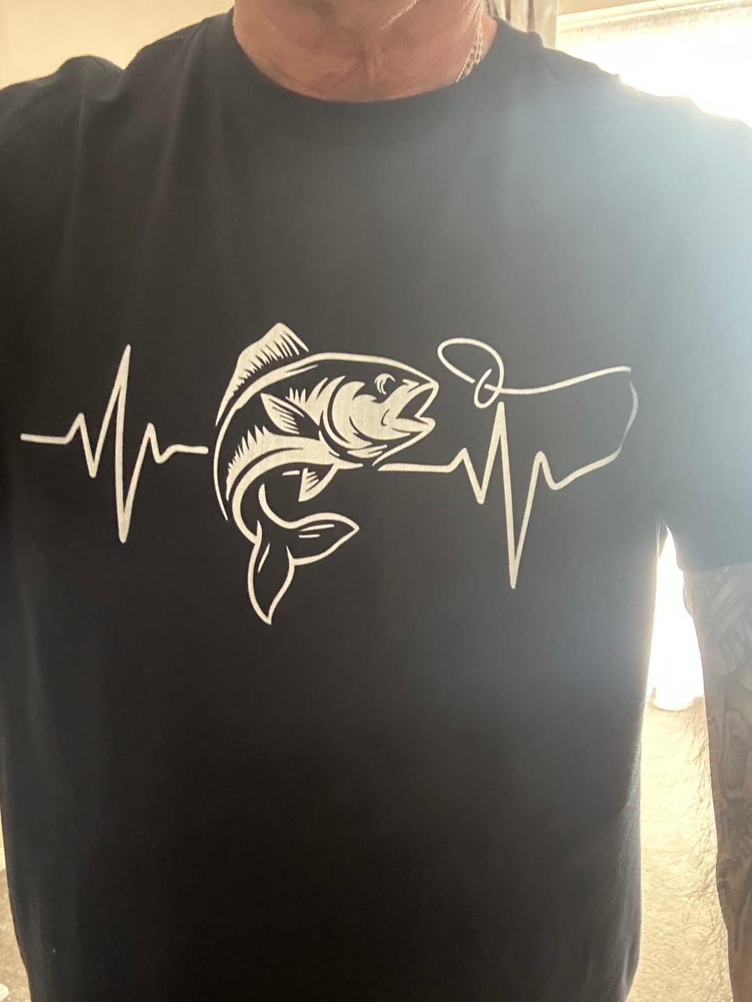 Customer photo review of Fishing HeartBeat 7 T Shirt