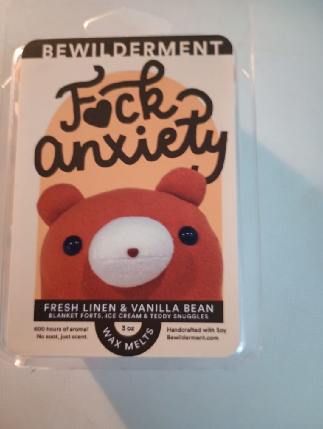 Customer photo review of F*ck Anxiety Wax Melts