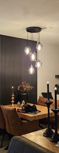 Customer photo review of Hanglamp Navi - 5-lichts - Chroom - Glas