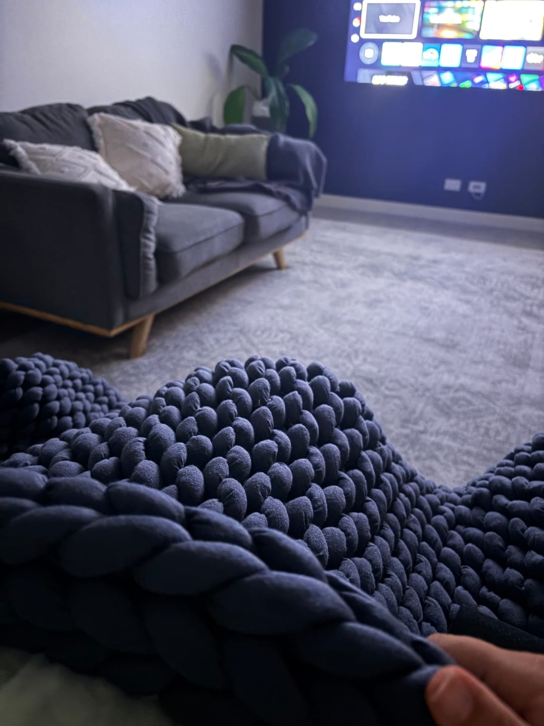 Customer photo review of Knitted Weighted Blanket