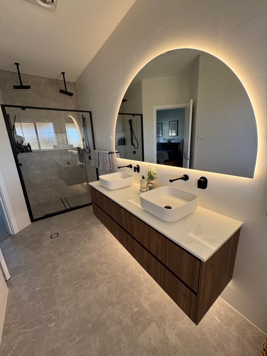 Customer photo review of Arch Back-Lit LED Bathroom Mirror | 1000 x 1800