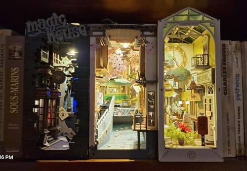 Customer photo review of DIY Book Nook kit - Owl Bookstore