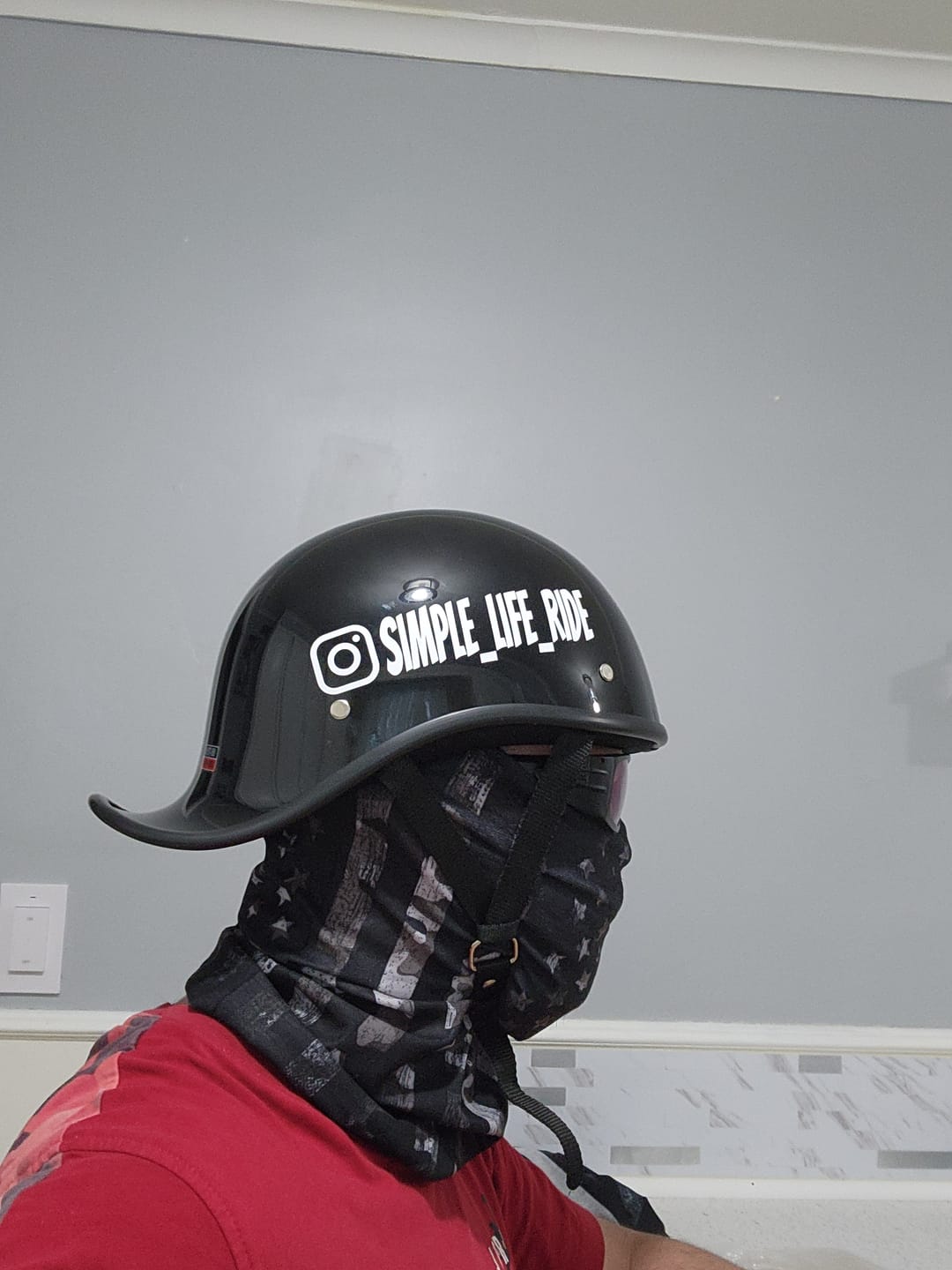 Customer photo review of Lightweight Reversible DOT Curve Helmet / Gloss Black