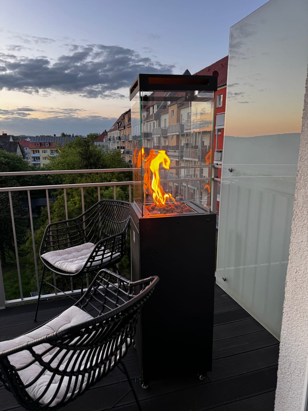 Customer photo review of Gartenzeit® Gas-Terrassenheizer mit Glaszylinder inkl. Abdeckung