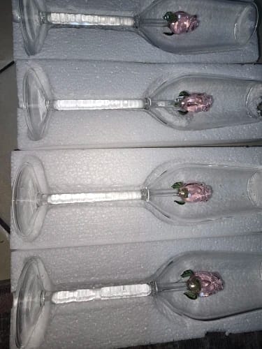 Customer photo review of Belle's Crystal Rose Glass