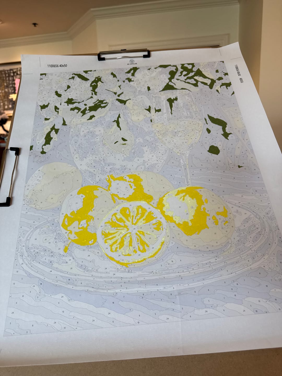 Customer photo review of Lemons and Wine | Paint by Numbers