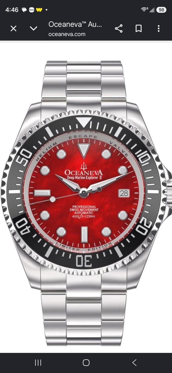 Customer photo review of Oceaneva Deep Marine Explorer II Titanium Limited Edition