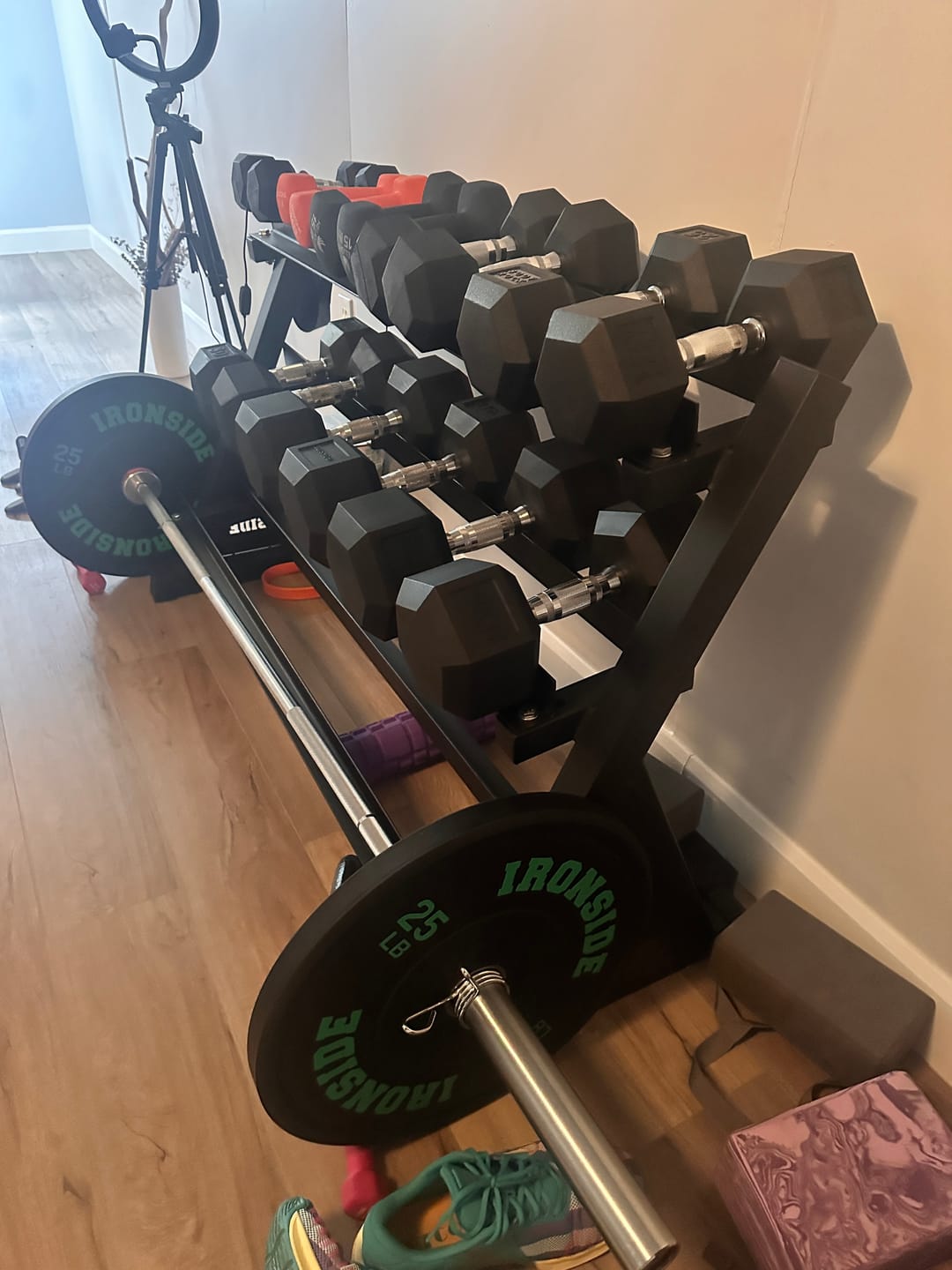 Customer photo review of IRONSIDE Horizontal Dumbbell Storage Rack