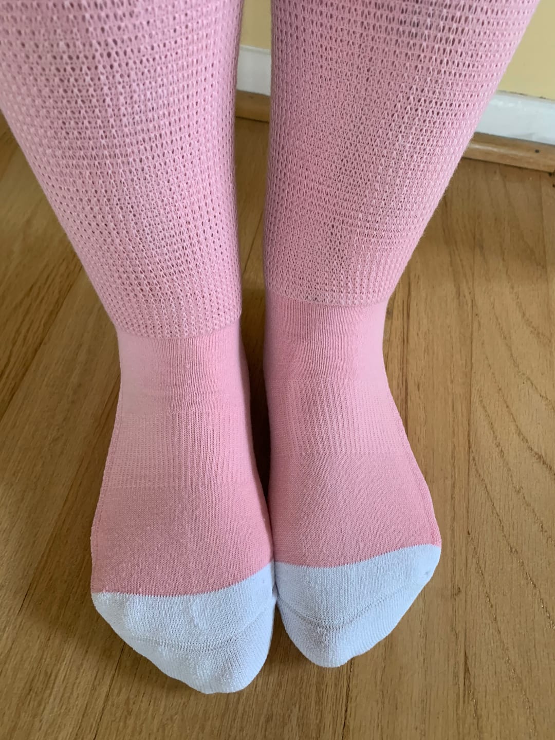 Customer photo review of Pastel Pink EasyStretch™ Socks