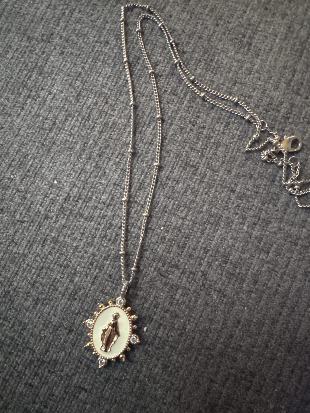 Customer photo review of Lady Lourdes Pendant - White