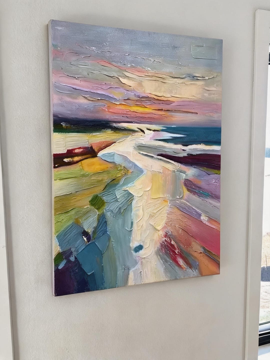 Customer photo review of Colorful Ocean And Sky Abstract Textured Wall Art #OS100