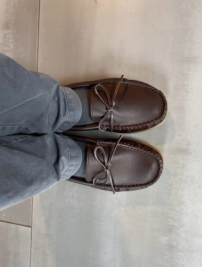 Customer photo review of Men's Leather Moccasin Shoes