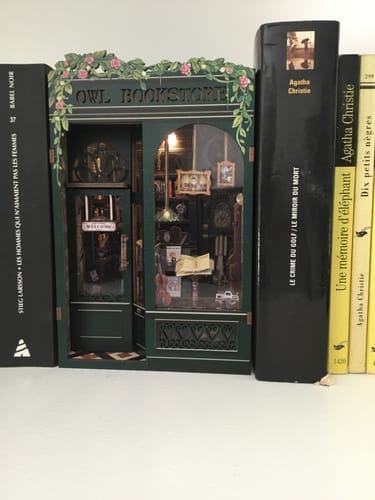 Customer photo review of DIY Book Nook kit - Owl Bookstore