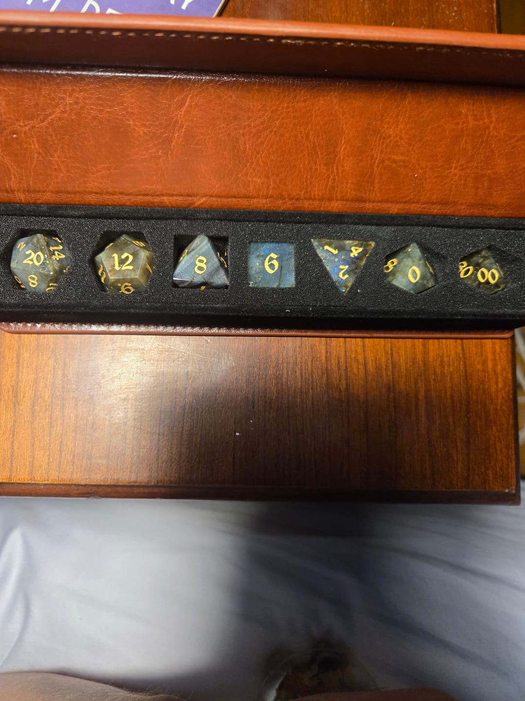 Customer photo review of Labradorite Gemstone DND Dice Set