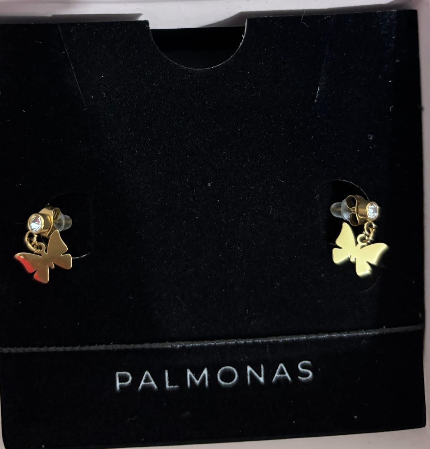 Customer photo review of Playful Butterfly Charm Drop Earring