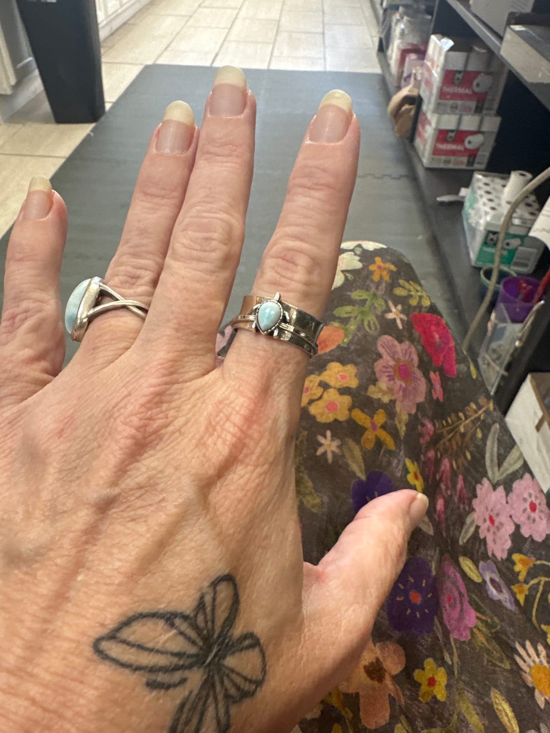 Customer photo review of Turtle Larimar Fidget Ring