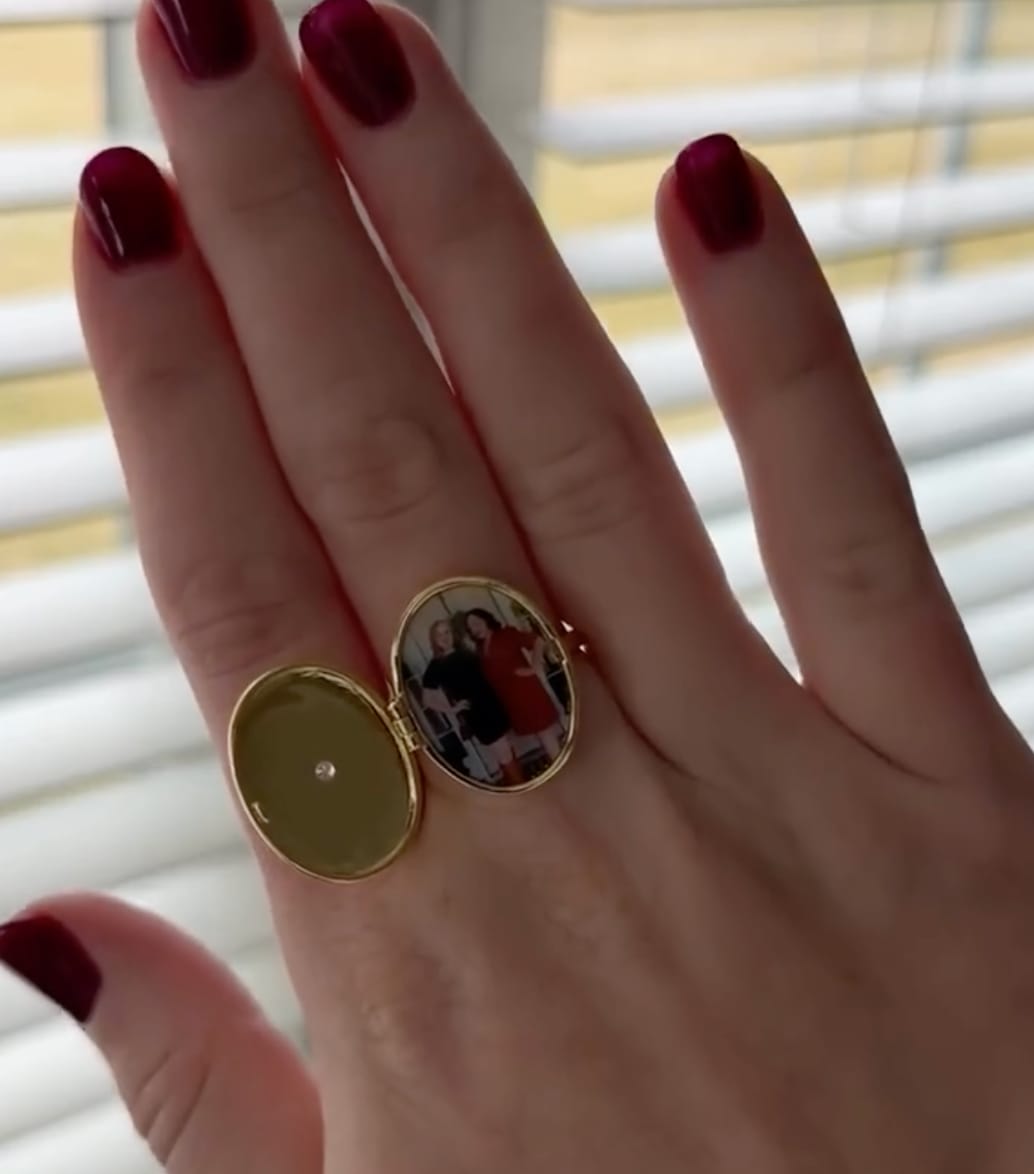Customer photo review of Custom Photo Locket Ring