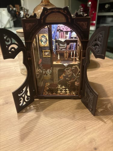 Customer photo review of DIY Book Nook kit - Count Cat's Study