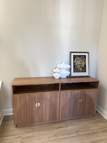Customer photo review of 65" Fluted Arched Door Modern TV Stand