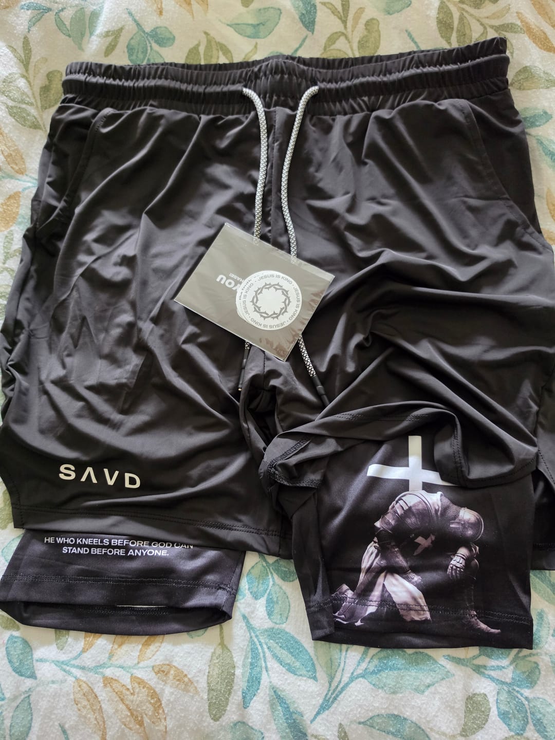 Customer photo review of ’Warrior’s Prayer’ Men’s Performance Shorts
