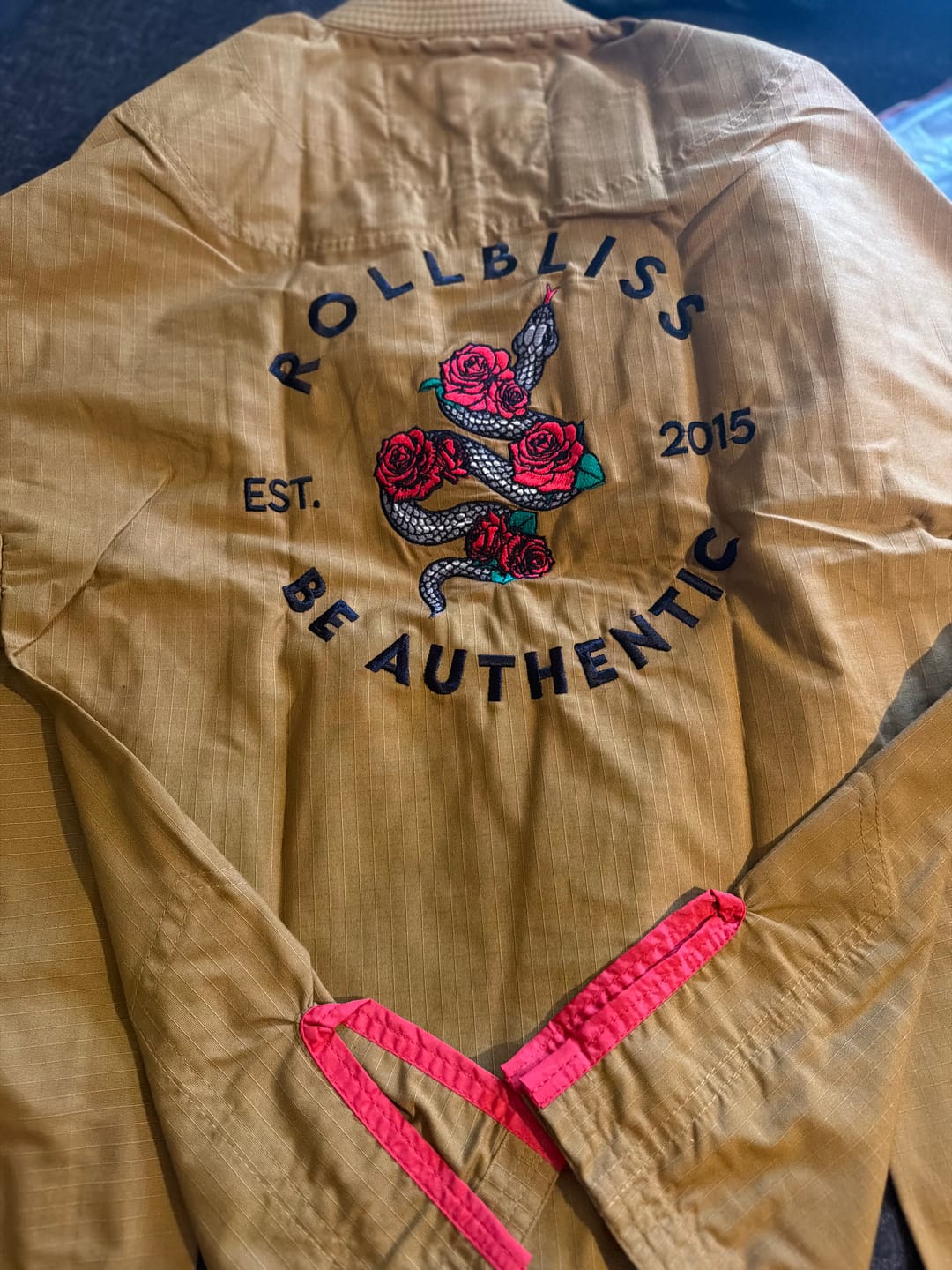Customer photo review of Gold Forbidden Garden Ripstop BJJ Gi