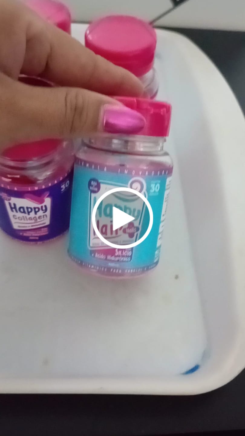 Customer video review of Happy Hair 3 Potes + 1 Colágeno Grátis