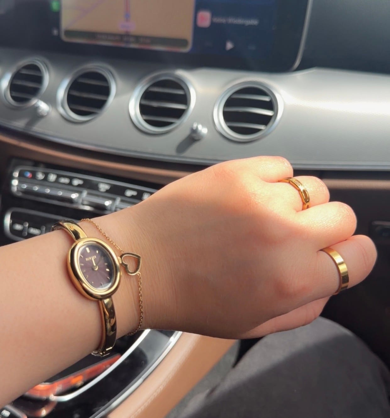 Customer photo review of Diana Gold Burgundy