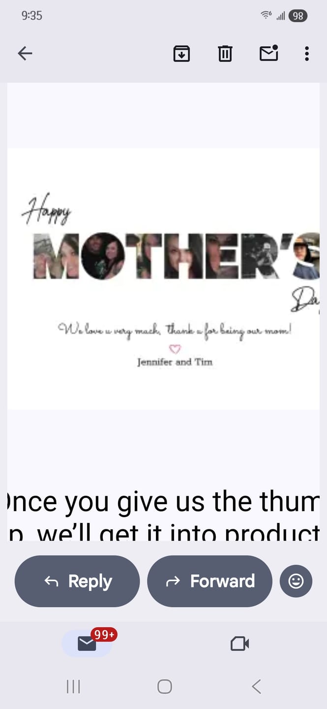 Customer photo review of Happy Mother's Day - Personalized Poster