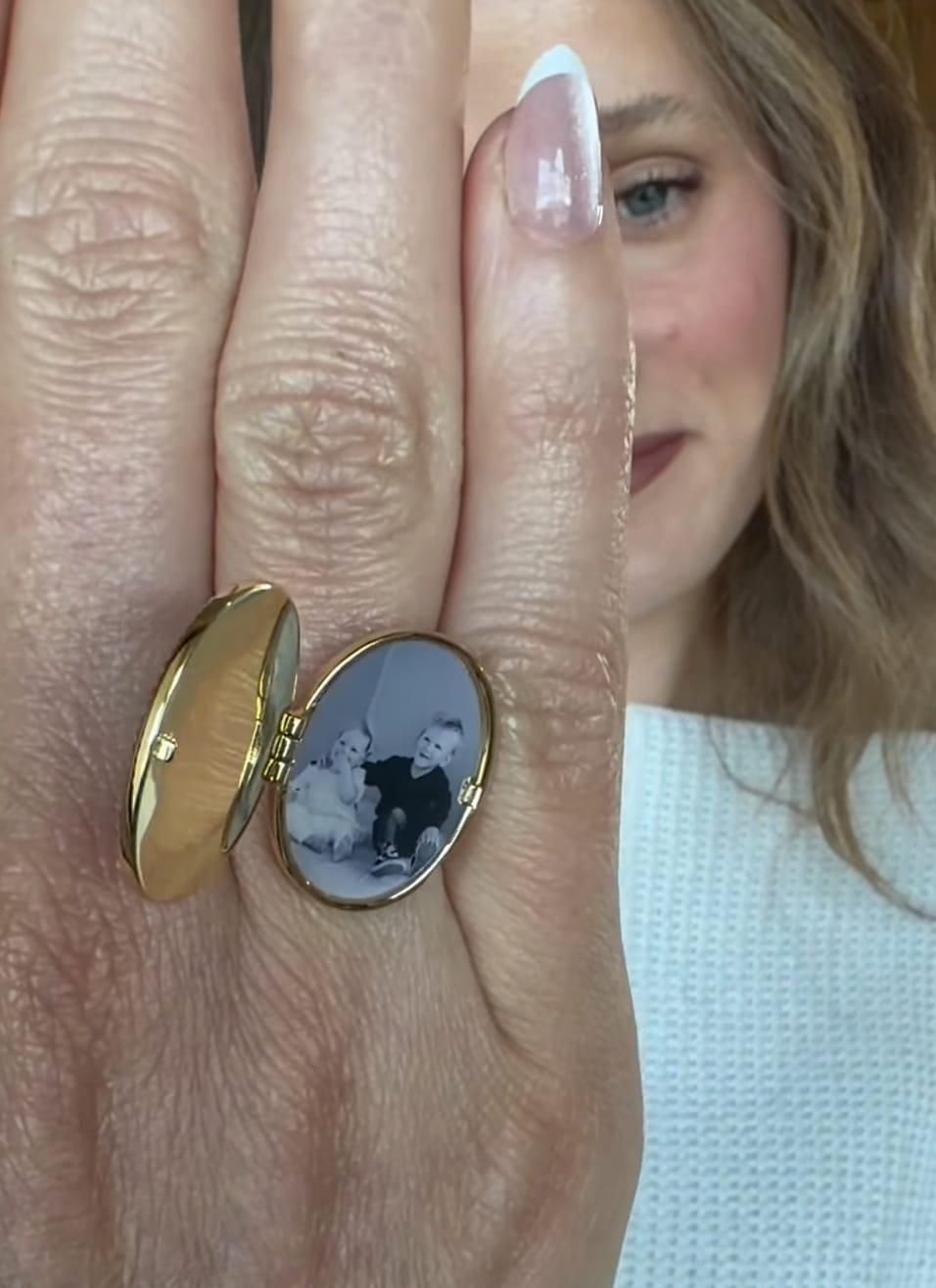 Customer photo review of Custom Photo Locket Ring