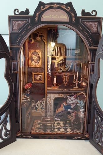 Customer photo review of DIY Book Nook kit - Count Cat's Study