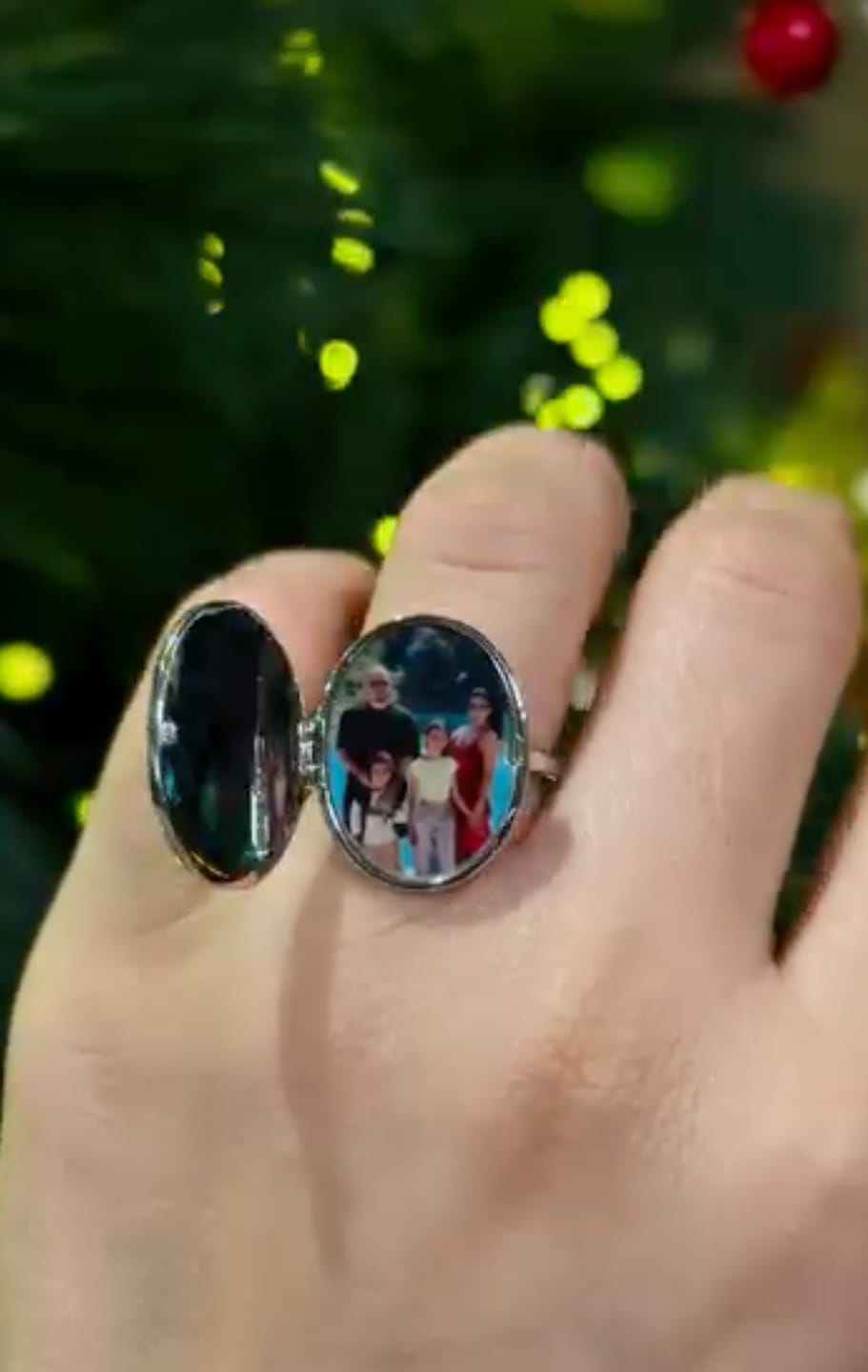 Customer photo review of Custom Photo Locket Ring