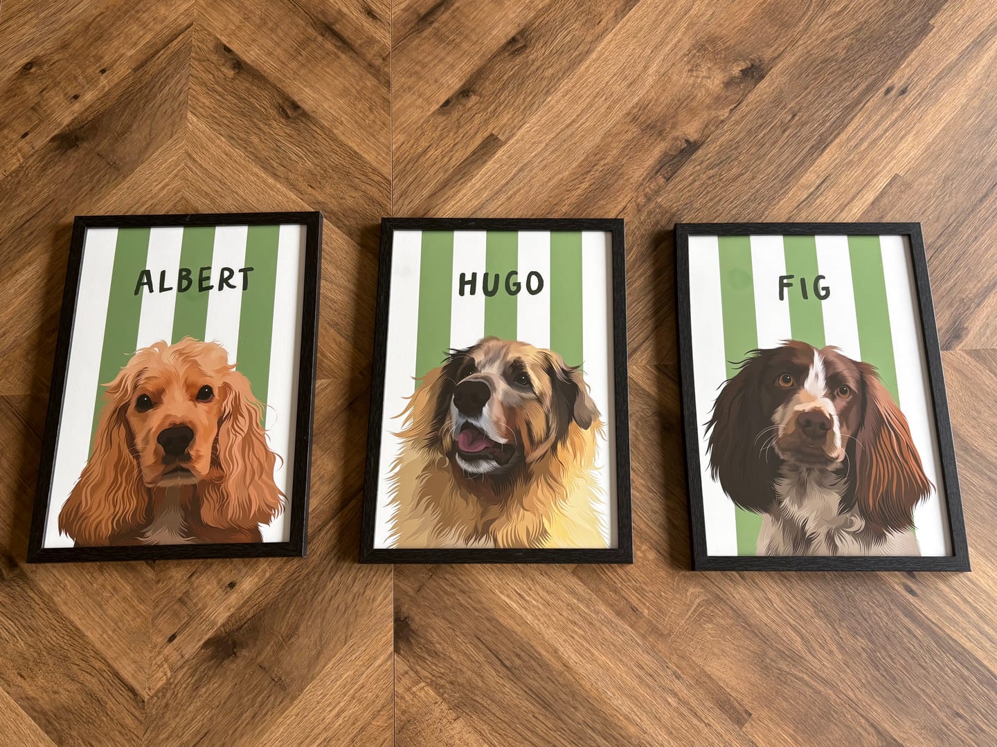 Customer photo review of Stripy | Custom Pet Portrait