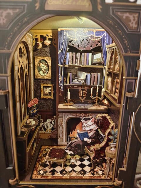 Customer photo review of DIY Book Nook kit - Count Cat's Study