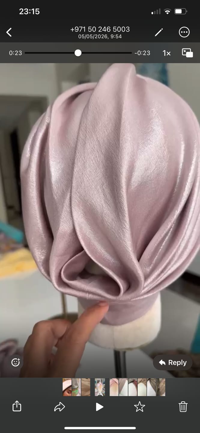 Customer photo review of Silver Light Pink Headband-Turban
