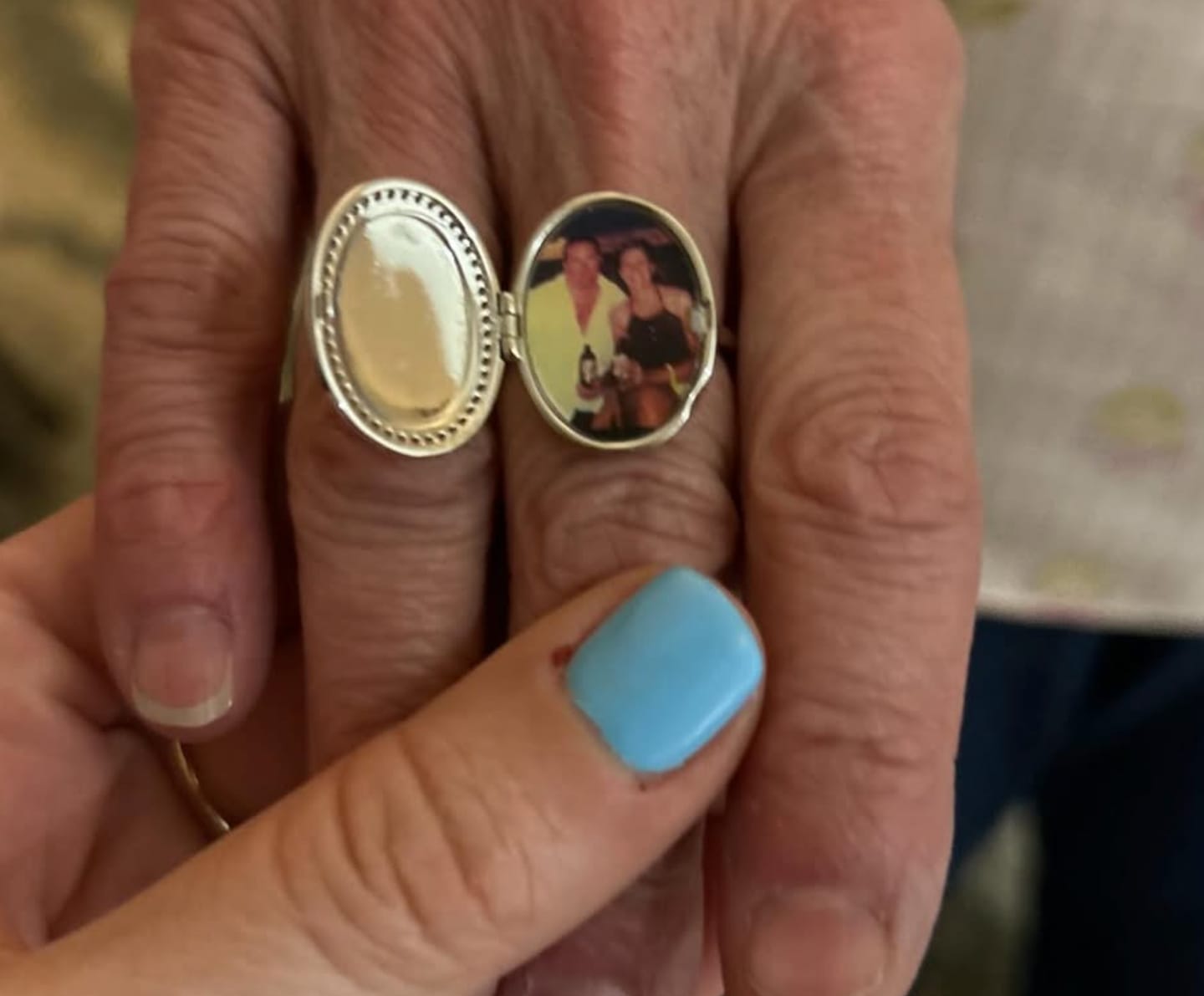 Customer photo review of Custom Photo Locket Ring