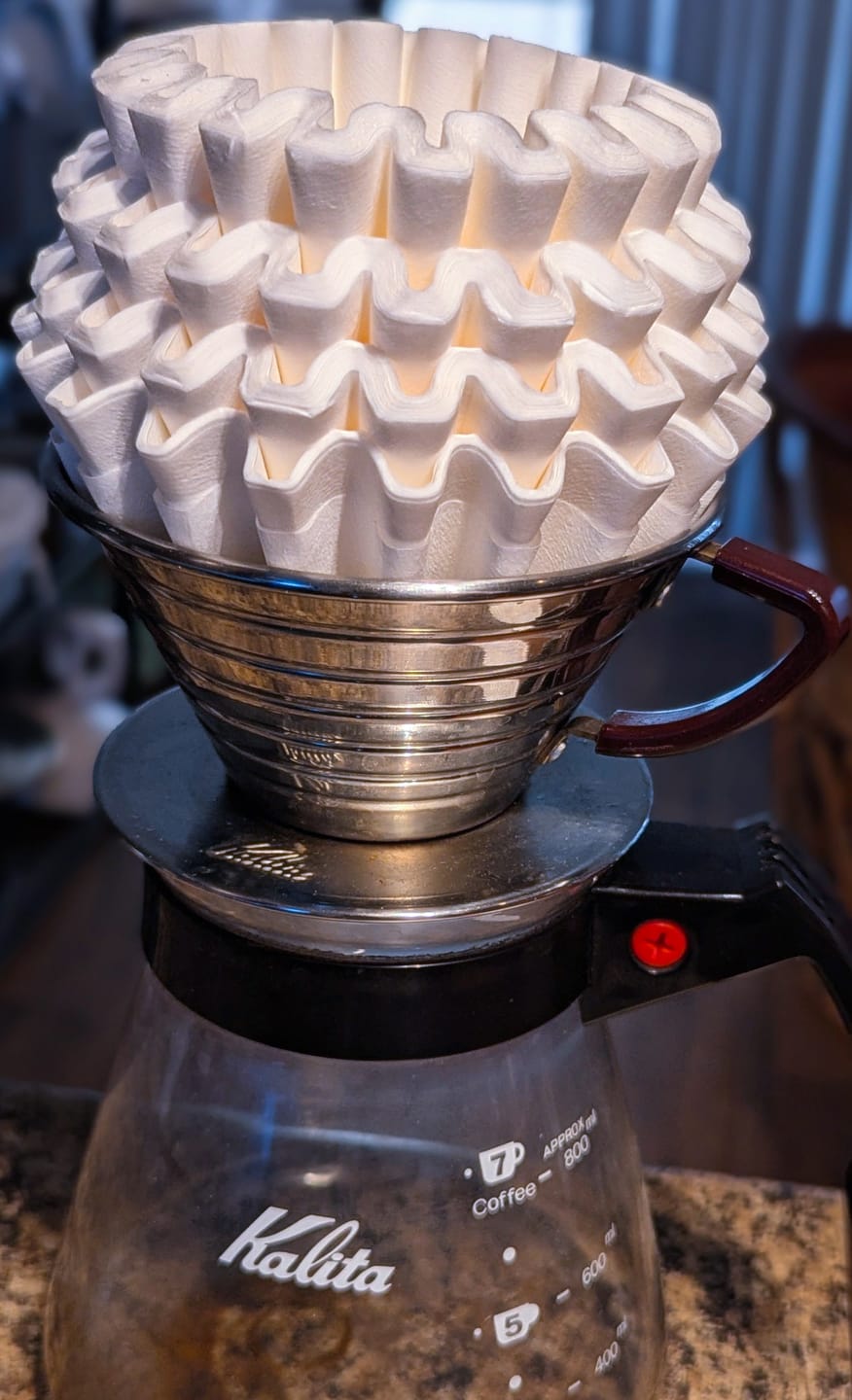 Customer photo review of Kalita Wave 185 Coffee Filters - 100ct