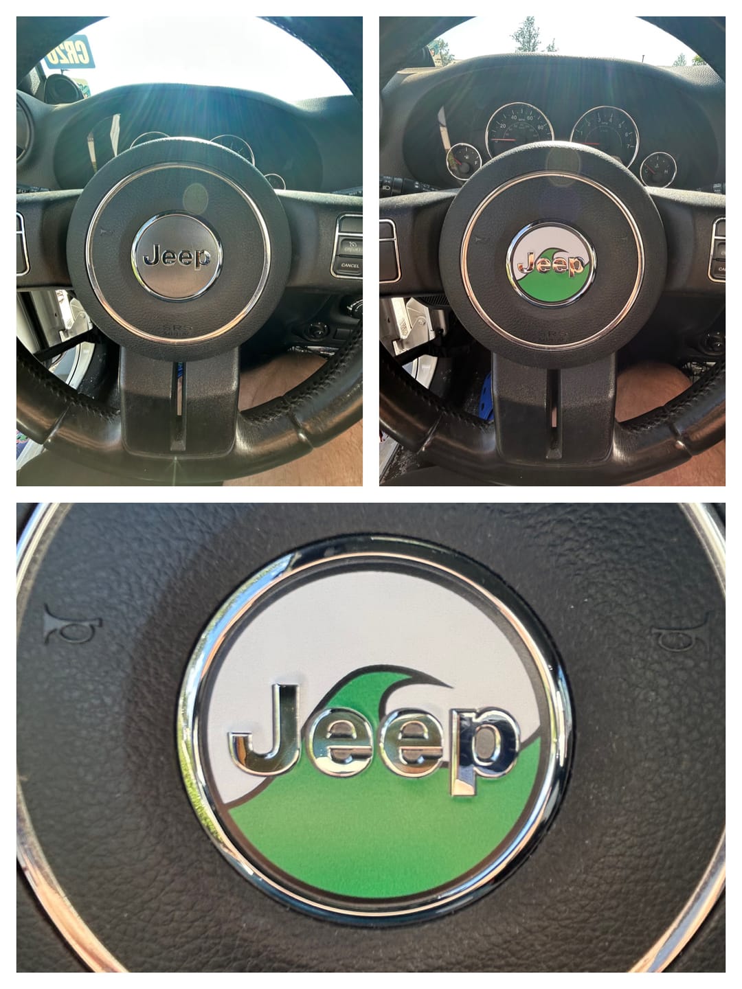 Customer photo review of Design Your Own Steering Wheel Decal for Jeep