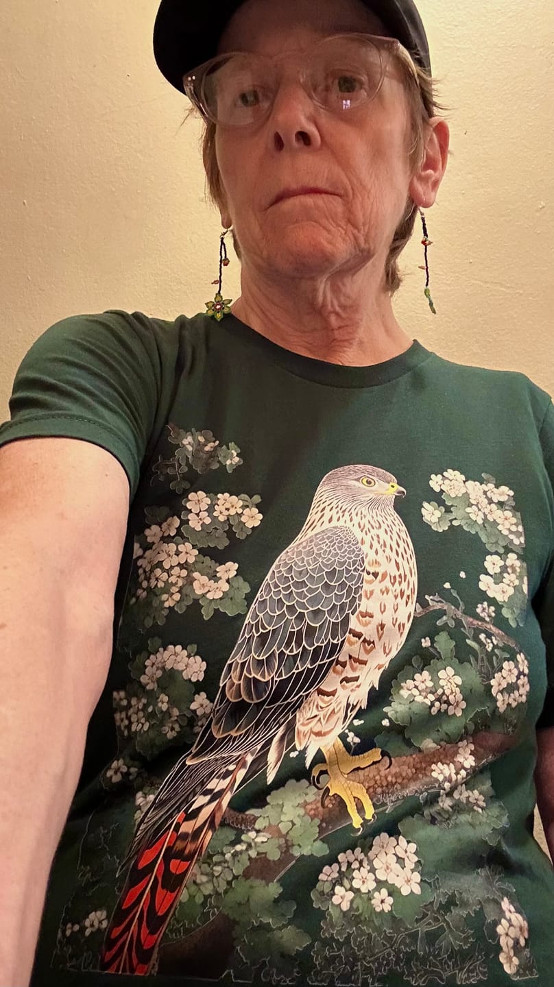 Customer photo review of Hawk in Bloom T-shirt