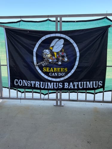 Customer photo review of Seabees Can Do - Construimus Batuimus Flag