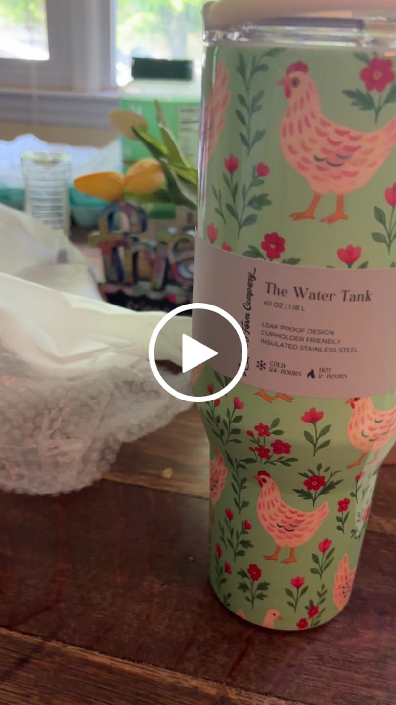 Customer video review of Green Chickens & Blooms 40oz Water Tank Tumbler