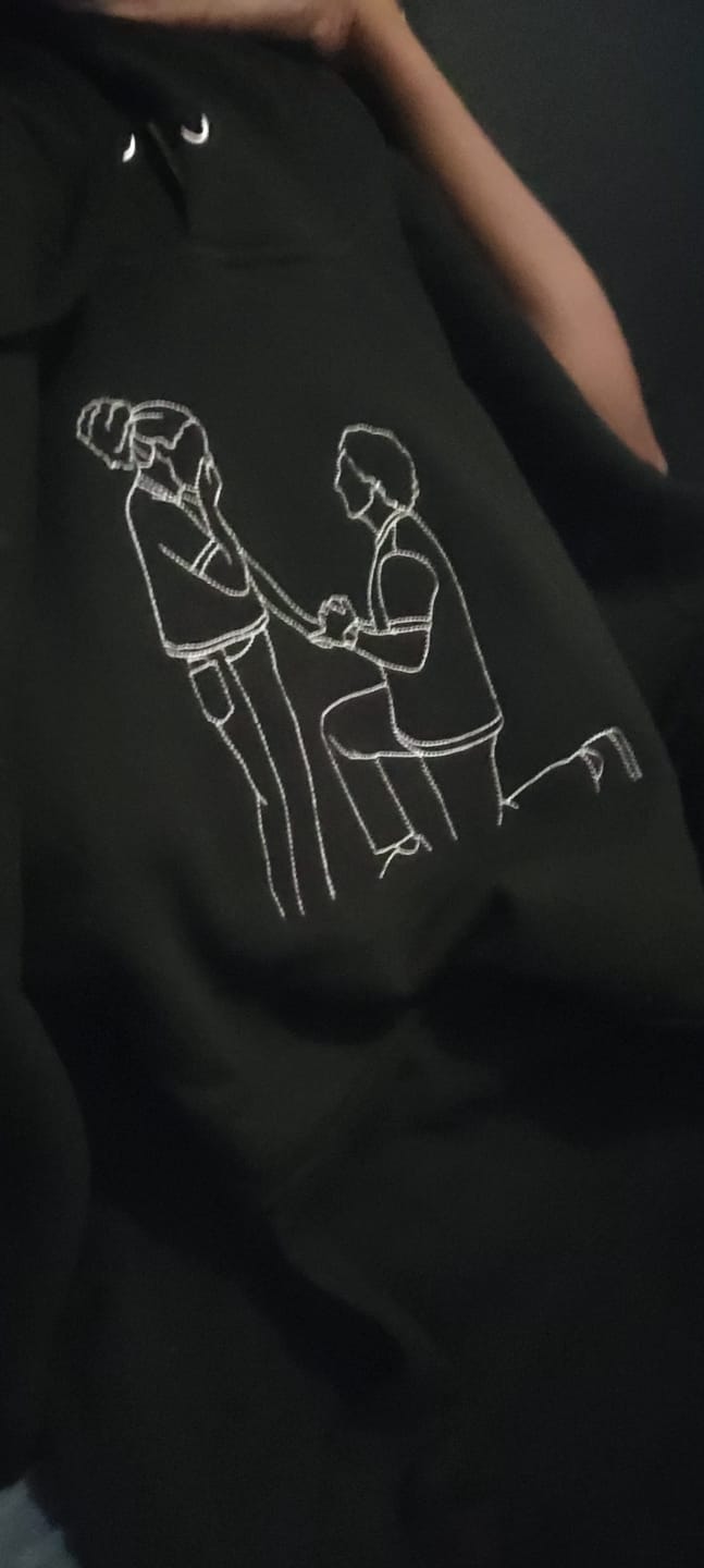 Customer photo review of Soulmate Custom Embroidered Photo Hoodie