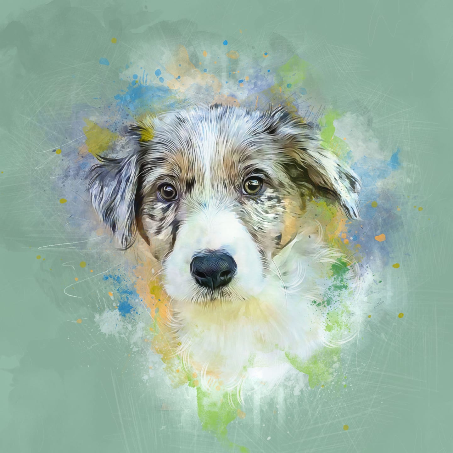 Customer photo review of Watercolor Pet Canvas (Square) Printing **